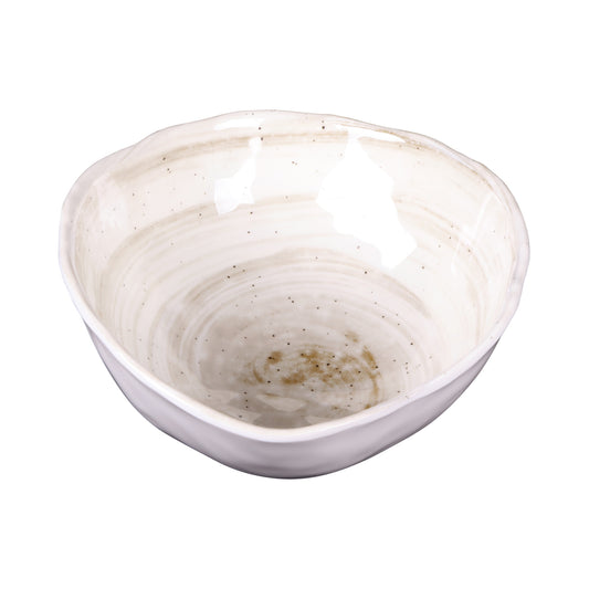 Melamine Oval Bowl - Taupe Design