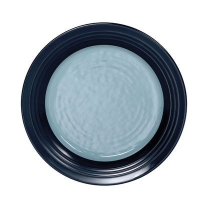 Melamine Round Two-Tone Plate - Abyss Gloss Inside/Lapis Matte Outside