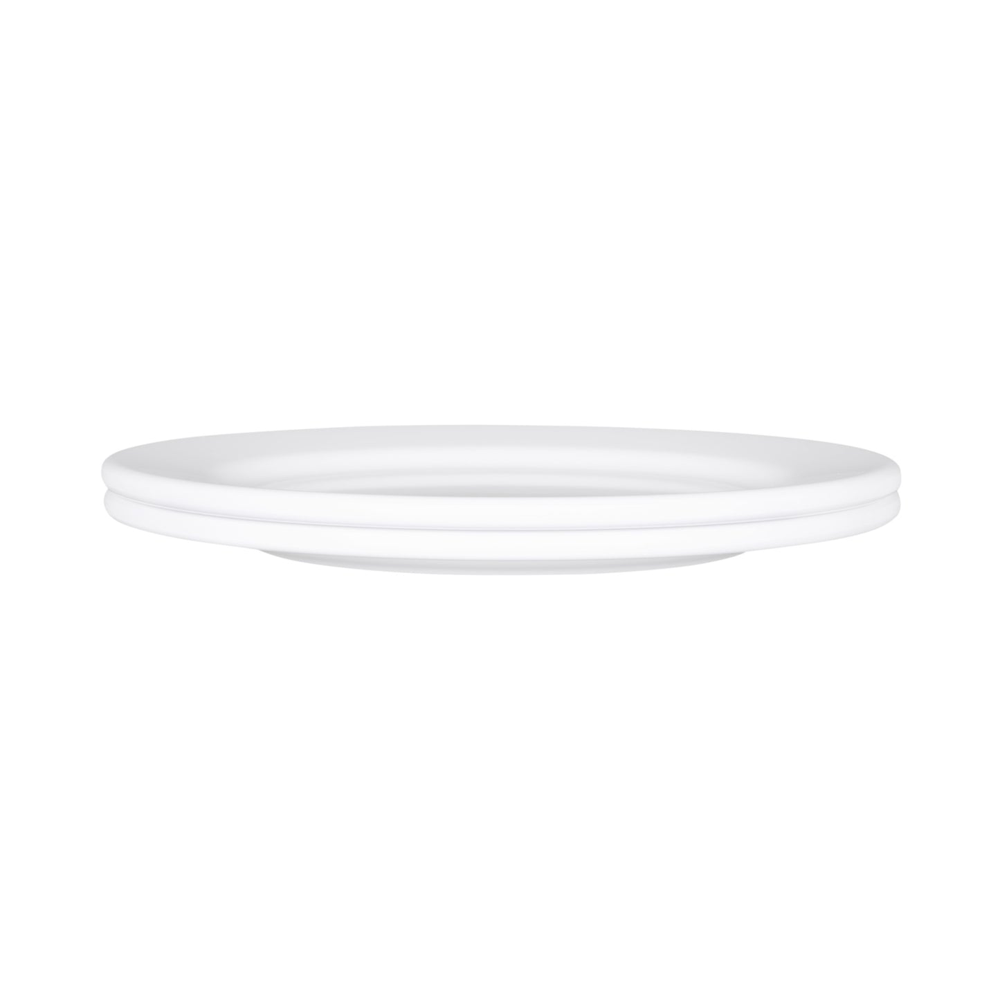 Melamine Round Rim Plate - White