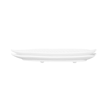 Melamine Small Leaf Platter - White
