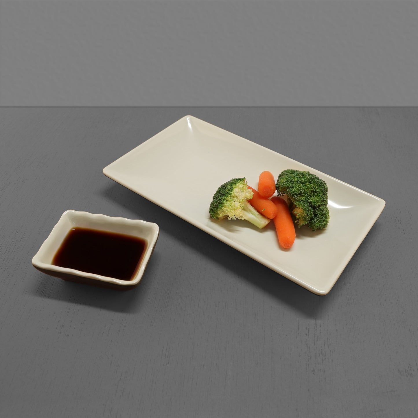 Melamine Two-Tone Sauce Dish - Ebony Outside, Sand Inside