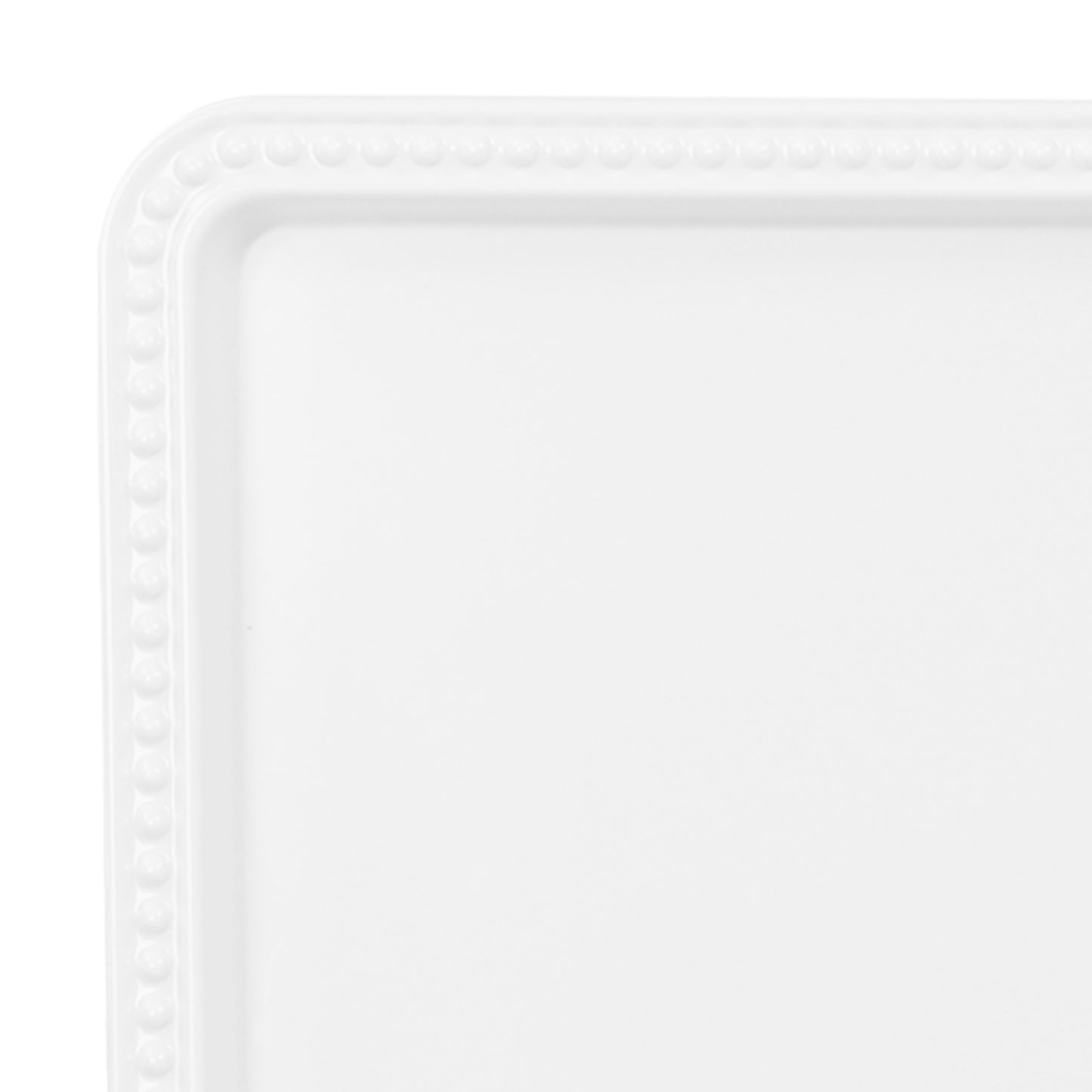 Melamine Rectangular Beaded Edge Tray - White