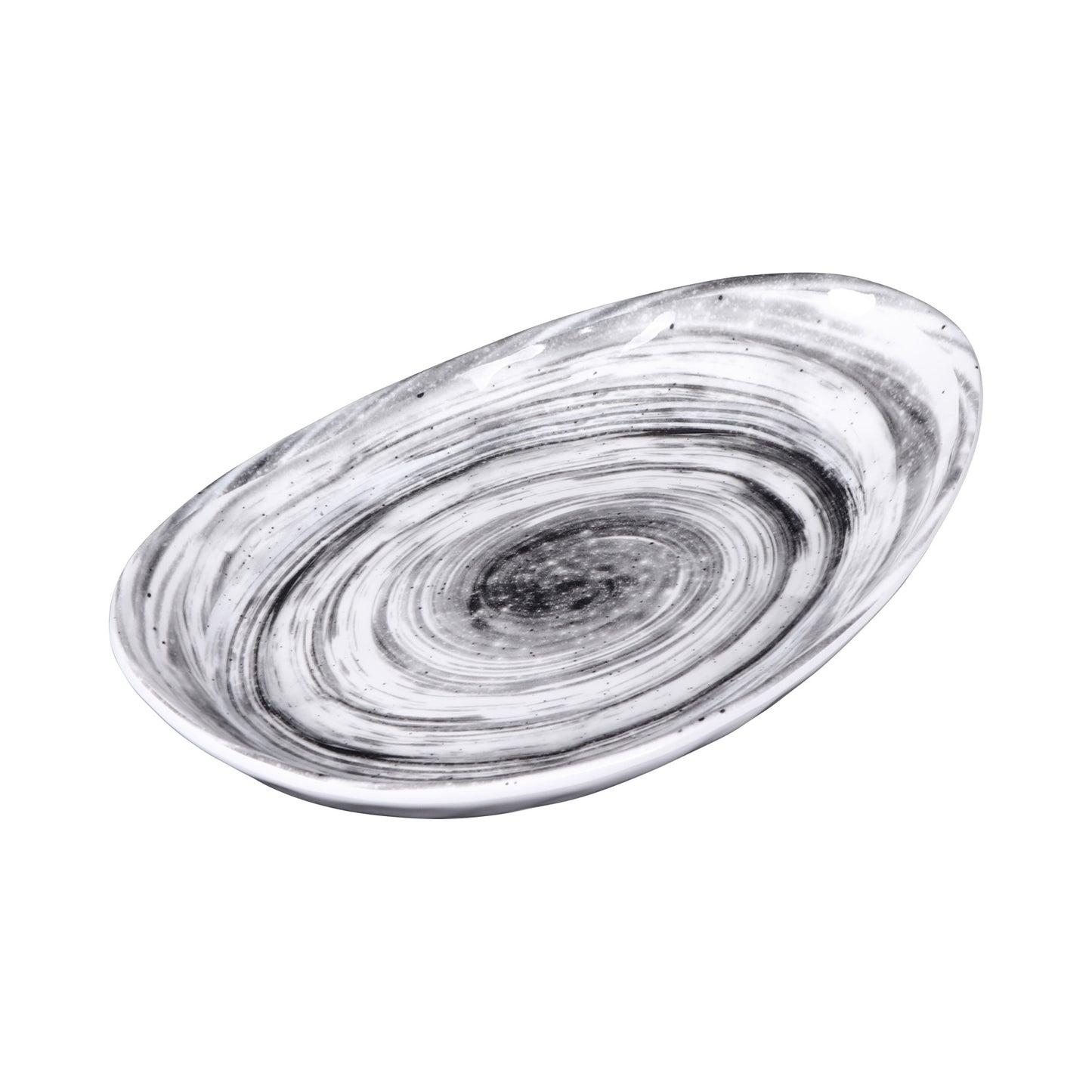 Melamine Deep Oval Plate - Black Design