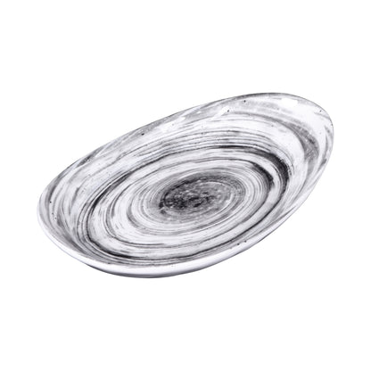 Melamine Deep Oval Plate - Black Design