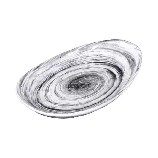Melamine Deep Oval Plate - Black Design