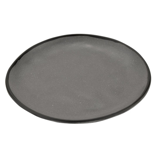 9" Speckled Gray, Melamine, Small Round Coupe Dinner Plate, G.E.T. Pottery Market Matte (12 Pack)