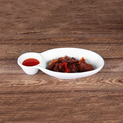 Melamine Two Compartment Tray - White