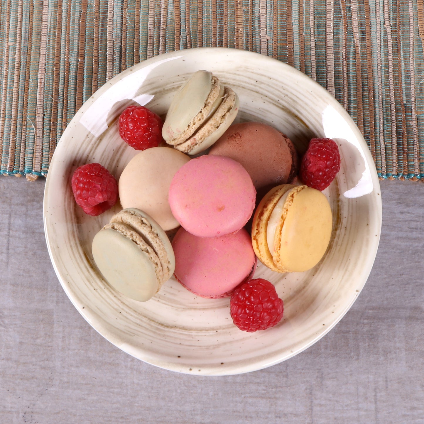Melamine Round Plate - Taupe Design