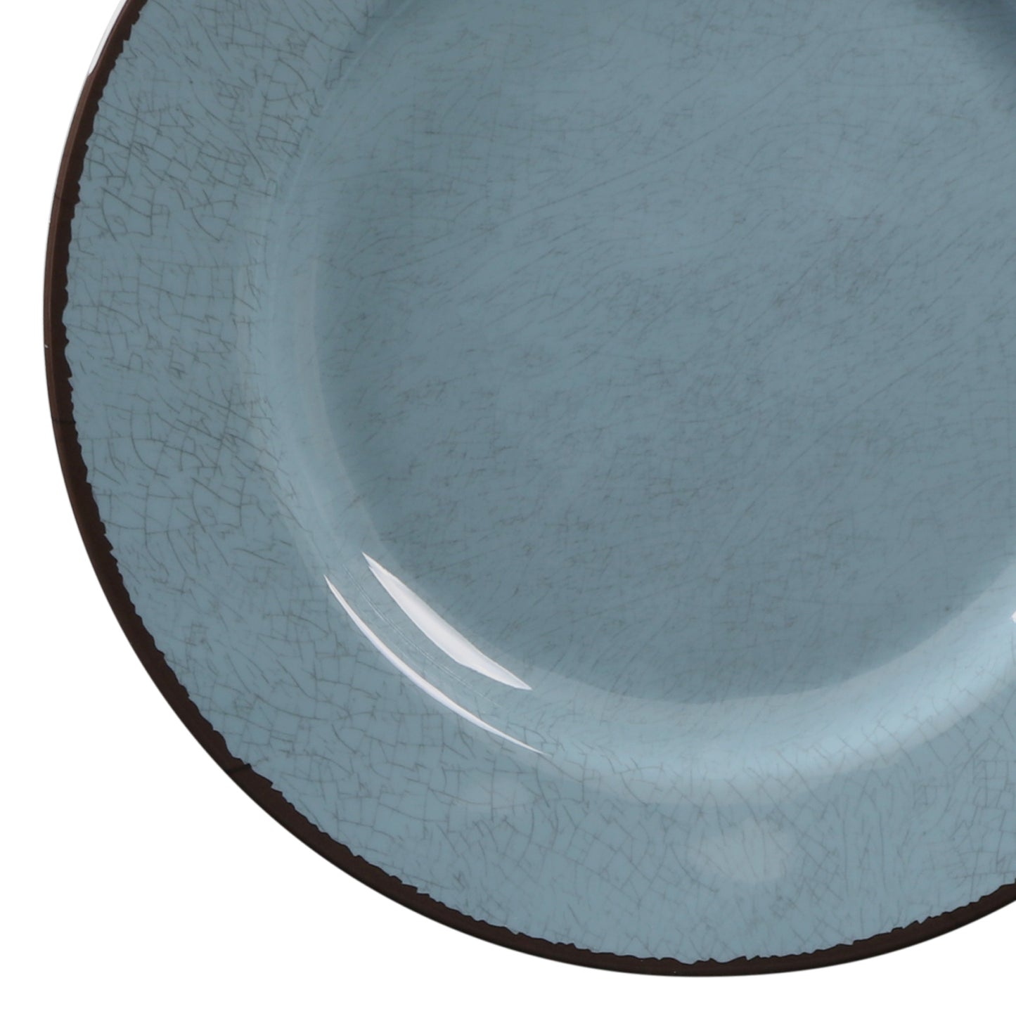 Melamine Round Crackle Plate - Cameo Blue