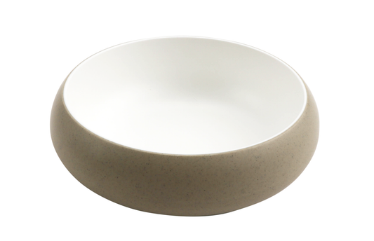 40 oz hatch touch of honey interior/sandstone exterior melamine bowl, 8.1"L x 8.1"W x 2.4"H, GET, cheforward