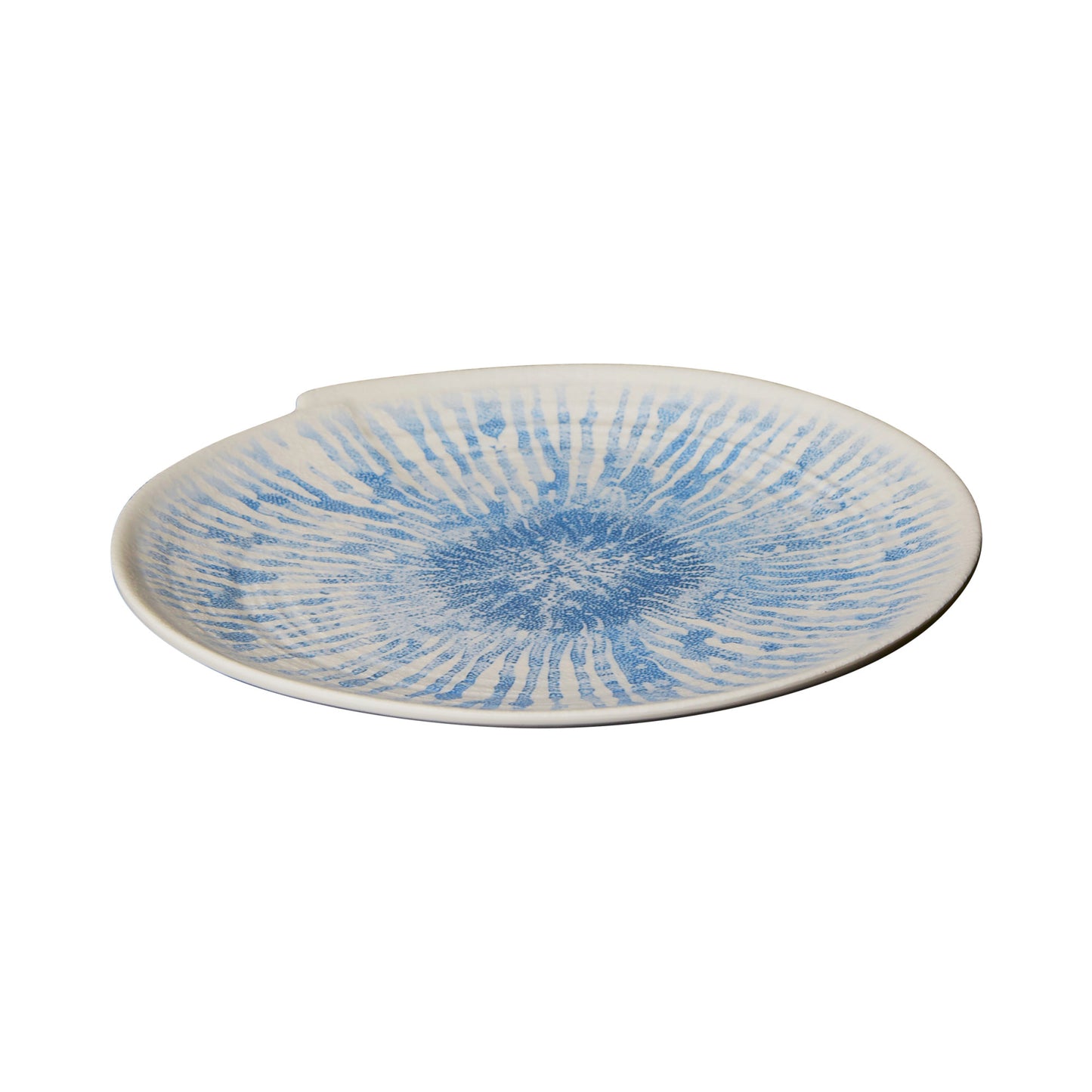 Melamine Irregular Round Plate - Catalina Light Blue