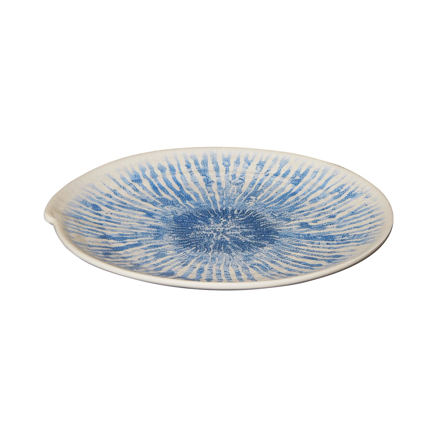 Melamine Irregular Round Plate - Catalina Light Blue