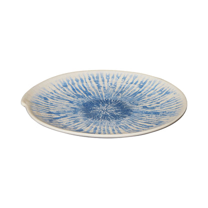 Melamine Irregular Round Plate - Catalina Light Blue