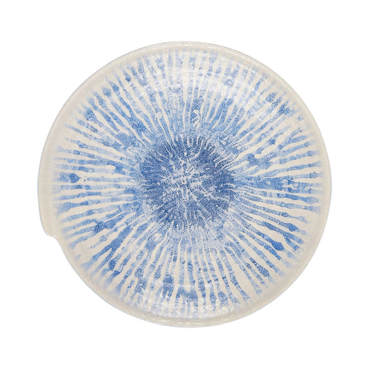 Melamine Irregular Round Plate - Catalina Light Blue