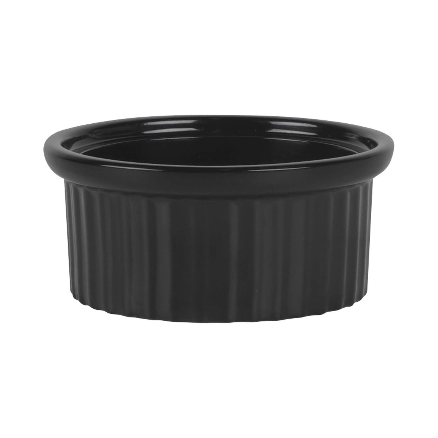 Melamine Ribbed Ramekin - Black