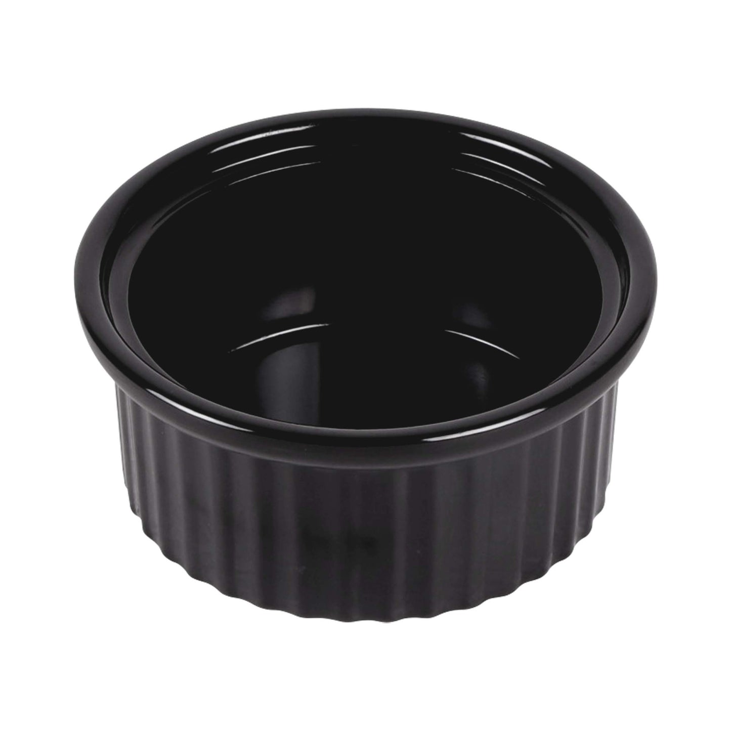 Melamine Ribbed Ramekin - Black
