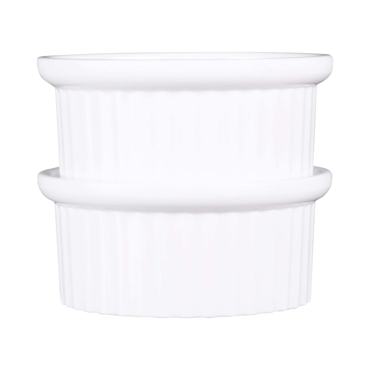 Melamine Ribbed Ramekin - White
