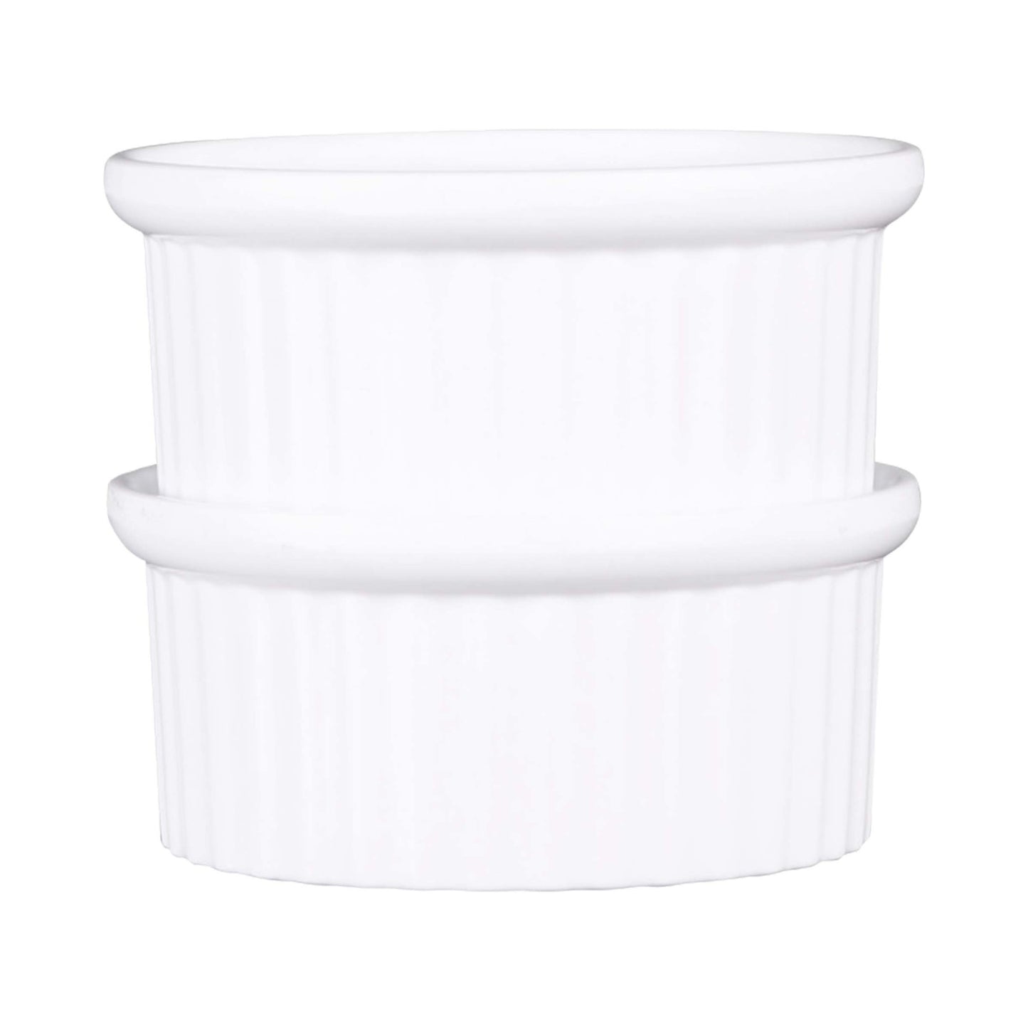 Melamine Ribbed Ramekin - White