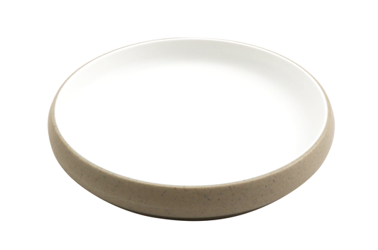 6.5" hatch touch of honey interior/sandstone exterior round melamine plate, 6.5"L x 6.5"W x 1"H, GET, cheforward