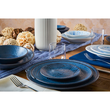Melamine Irregular Round Plate - Catalina Light Blue