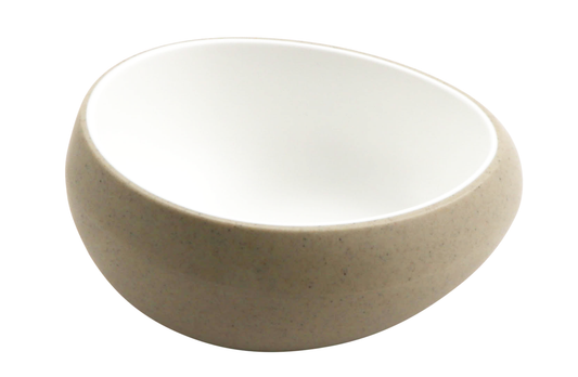 5 oz hatch touch of honey interior/sandstone exterior ovoidal melamine ramekin, 4.4"L x 4"W x 1.9"H, GET, cheforward