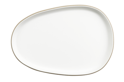 12.7" hatch touch of honey interior/sandstone exterior oblong melamine platter, 12.7"L x 8.7"W x 1"H, GET, cheforward