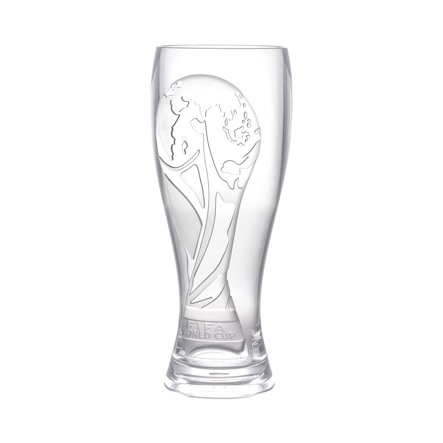 16 oz (18 oz. Rim-Full), 3.33" Pilsner, 7.75" H., 3D World Cup Logo, 24 per case