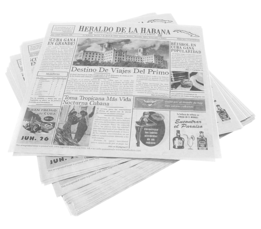 12" x 12" Food-Safe Cuban Newsprint Liner, White, 1000 pieces./cs.