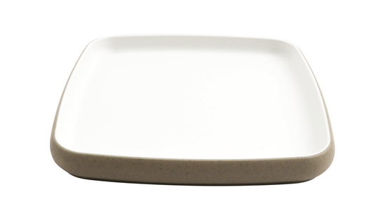 8.5" hatch touch of honey interior/sandstone exterior square melamine plate, 8.5"L x 8.5"W x 1"H, GET, cheforward