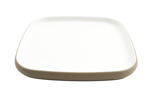 10.5" hatch touch of honey interior/sandstone exterior square melamine plate, 10.5"L x 10.5"W x 1"H, GET, cheforward