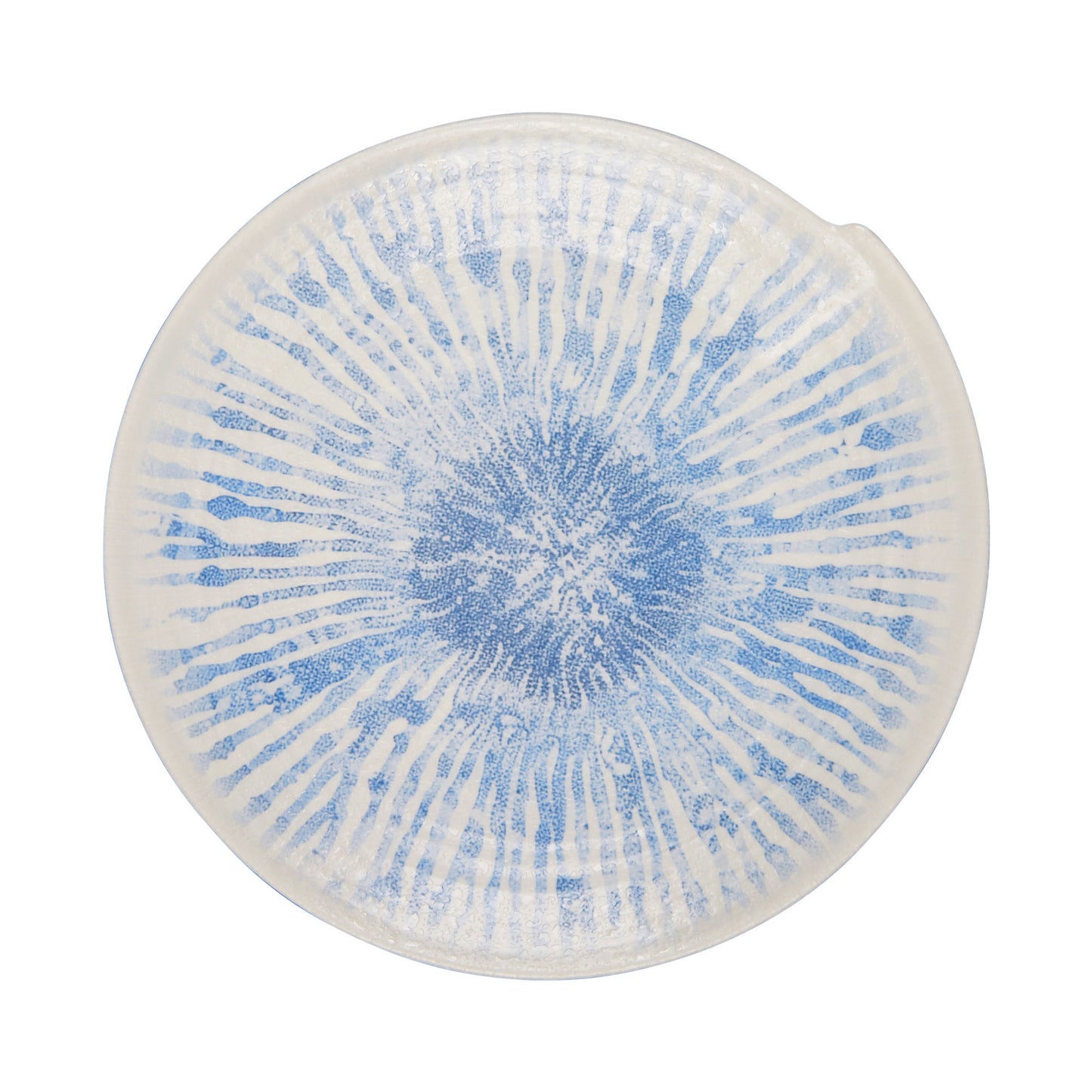 Melamine Irregular Round Plate - Catalina Light Blue