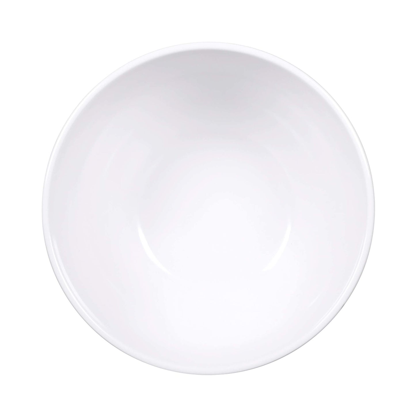 Melamine Round Bowl w/ Matte Finish Outside - White