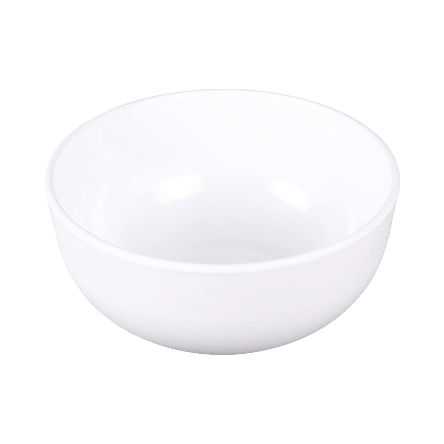 Melamine Round Bowl w/ Matte Finish Outside - White