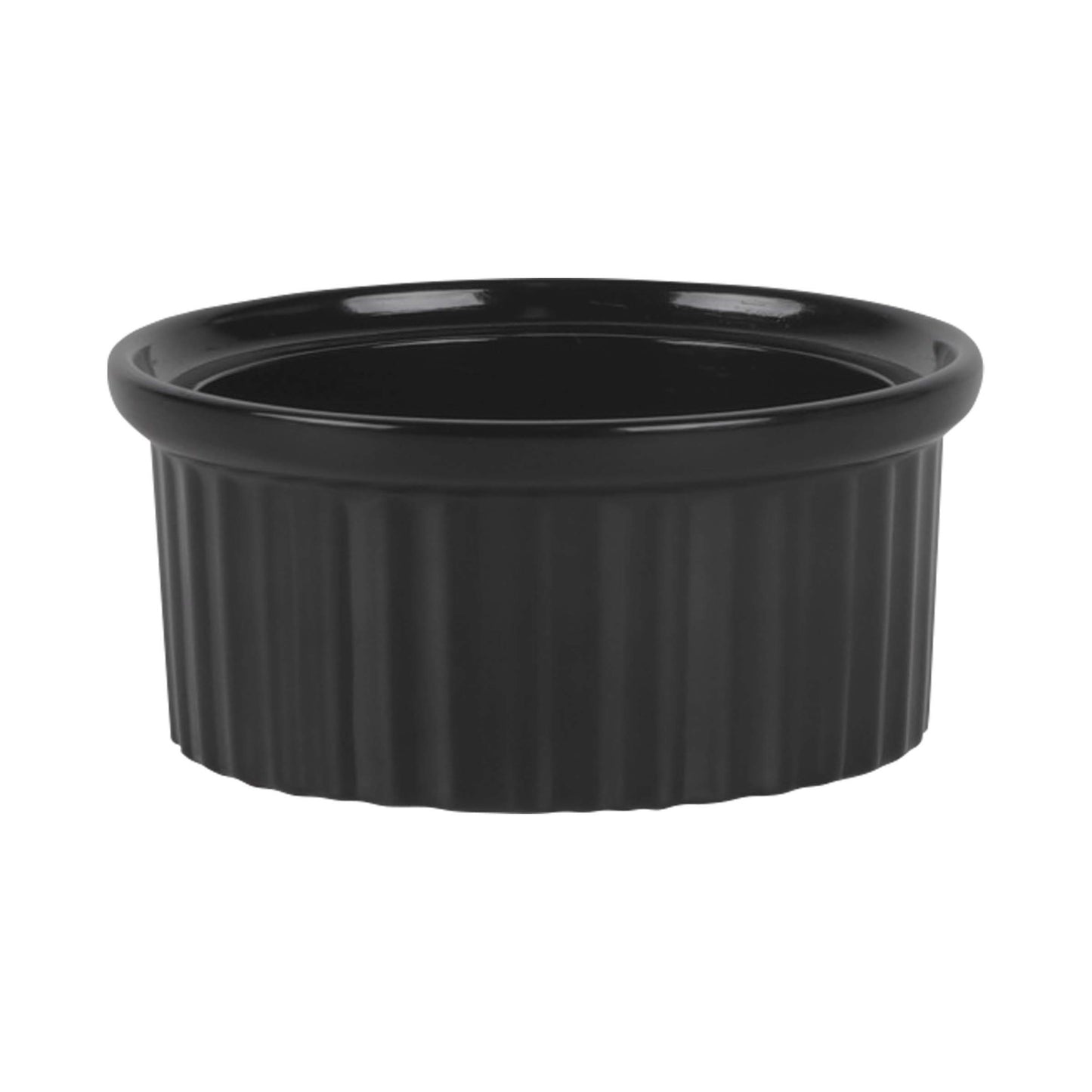 Melamine Ribbed Ramekin - Black