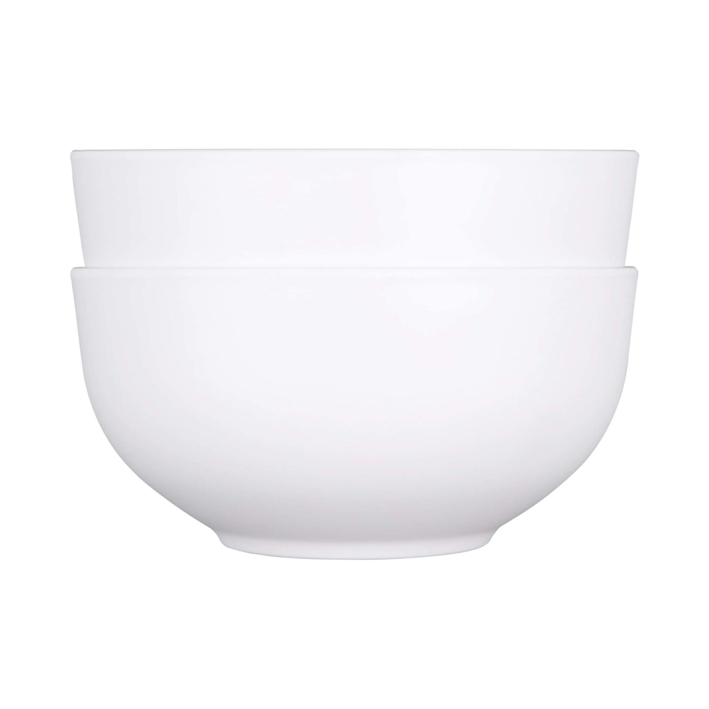 Melamine Round Bowl w/ Matte Finish Outside - White
