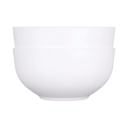 Melamine Round Bowl w/ Matte Finish Outside - White