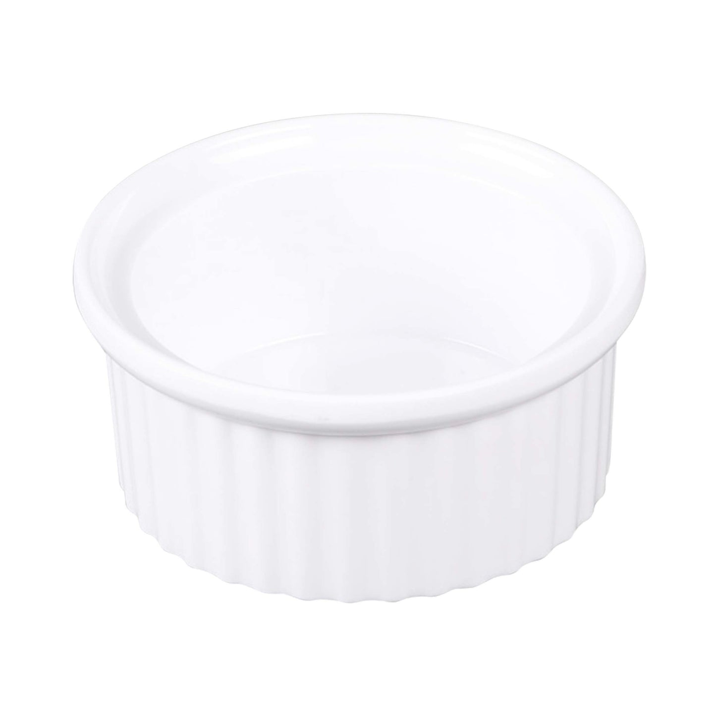 Melamine Ribbed Ramekin - White