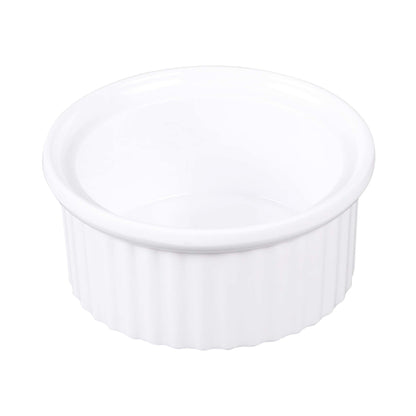 Melamine Ribbed Ramekin - White