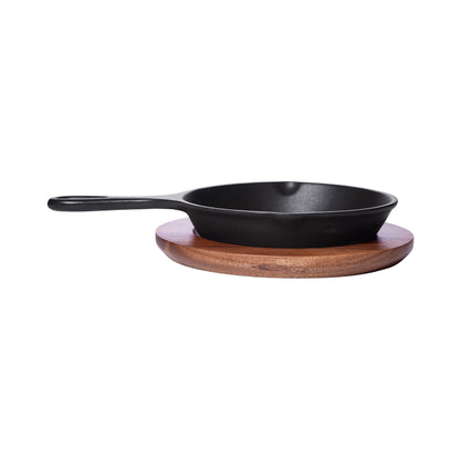 Wood Underliner for 20 oz Round Aluminum Skillet, 8.66" Dia. x .75" H, Acacia, Heiss, Tabletop