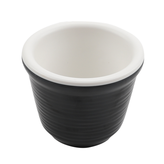 5oz energize white/black melamine ramekin, 3.25"L x 3.25"W x 2.5"H, GET, cheforward