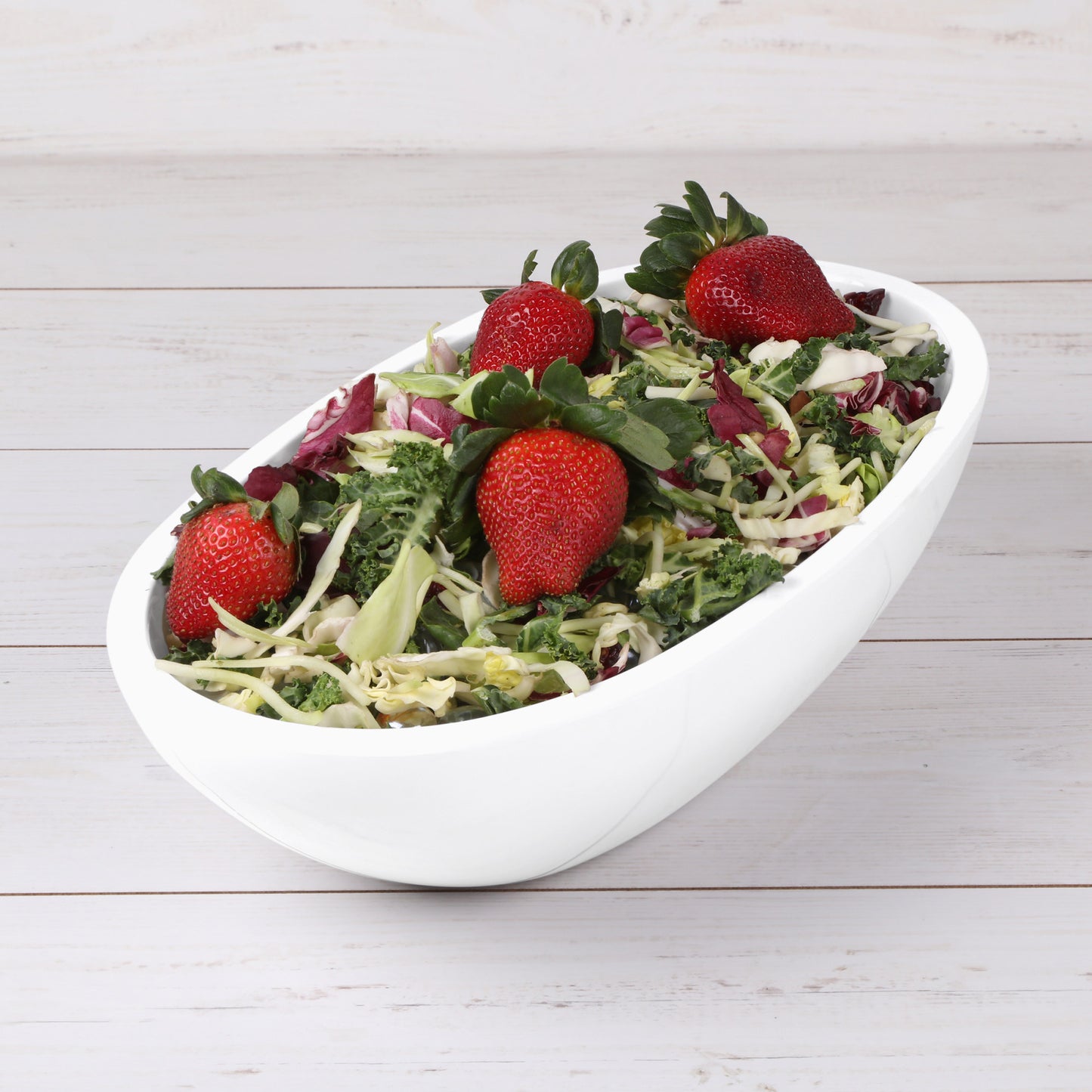 Melamine Long Oval Bowl - White