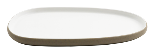 15.5" hatch touch of honey interior/sandstone exterior large oblong melamine platter, 15.5"L x 7.5"W x 1"H, GET, cheforward