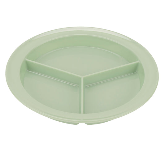 9" 3-Compartment Plate, .75" Deep (12 Pack)