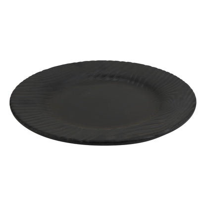 12.5" sustain black round rim melamine plate (extra large), 12.5"L x 12.5"W x 1.5"H, GET, cheforward