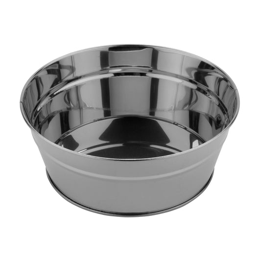 8" Dia. Stainless Steel Serving Tray, 3" deep