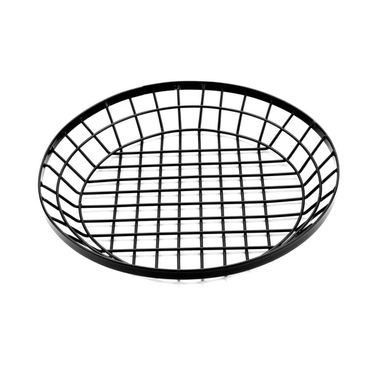 10.5" Dia., Round Metal Gray Wire Food Serving Basket, 1.75" tall, G.E.T. Vector