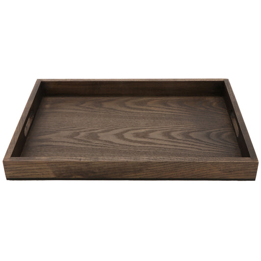 18.25" x 12.5" Large Rectangular Walled Ash Wood Serving Tray with Handles, 1.75" tall, G.E.T. Taproot