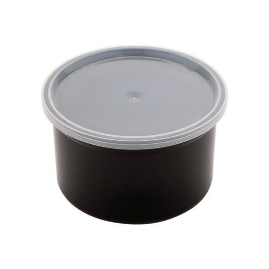 1.5 qt., 6.5" Round Crock w/Lid, 4" Deep (12 Pack)