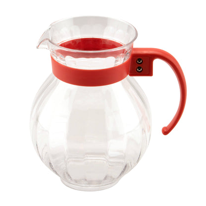 90 oz., 8.75" Tahiti Pitcher Clear w/Rio Orange Handle, 8.75" Tall (2 Boxes of 6) (12 Pack)