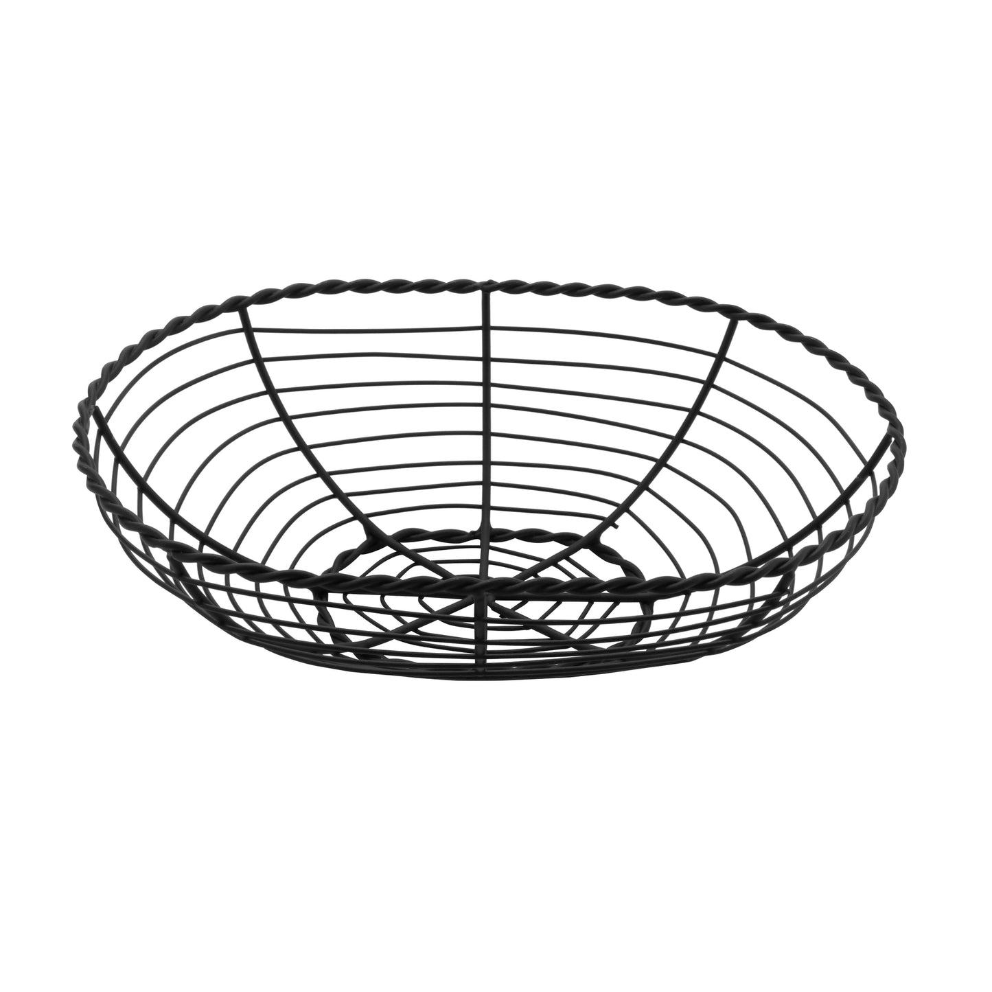 10" x 7" Oval Black Wire Basket, 3" Deep